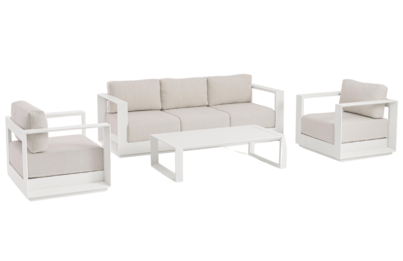 Bílá zahradní set pohovky