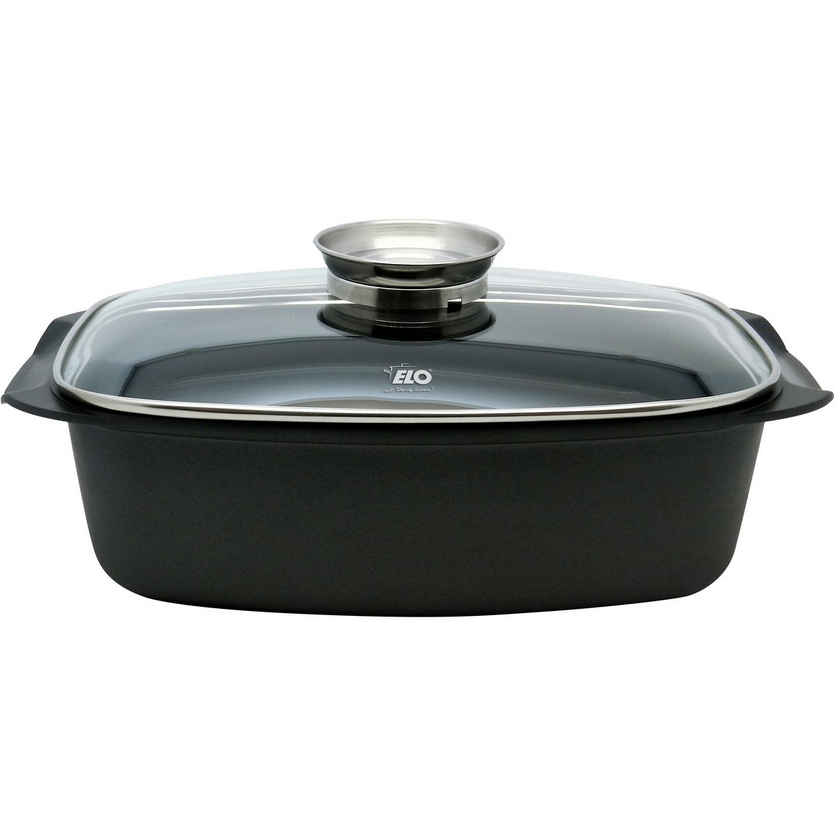 Elo 84932 Pekáč se skleněnou poklicí a aroma úchytem Alucast 40 x 22 cm Elo