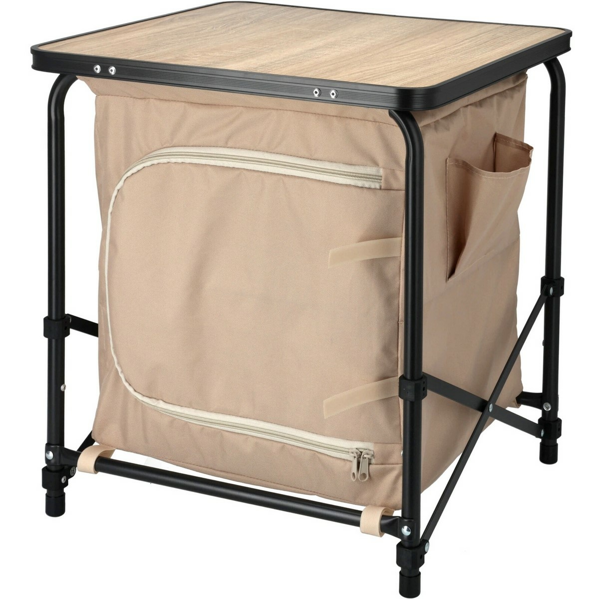 Kempingový stolek s úložným prostorem 48 x 48 x 53 cm