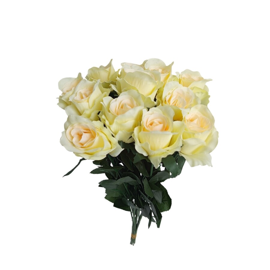 Kytice růže krémová se zel. okraji