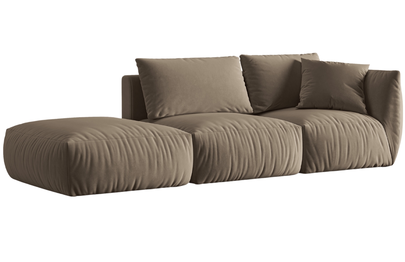 Micadoni Sametová pohovka Chris 315 cm