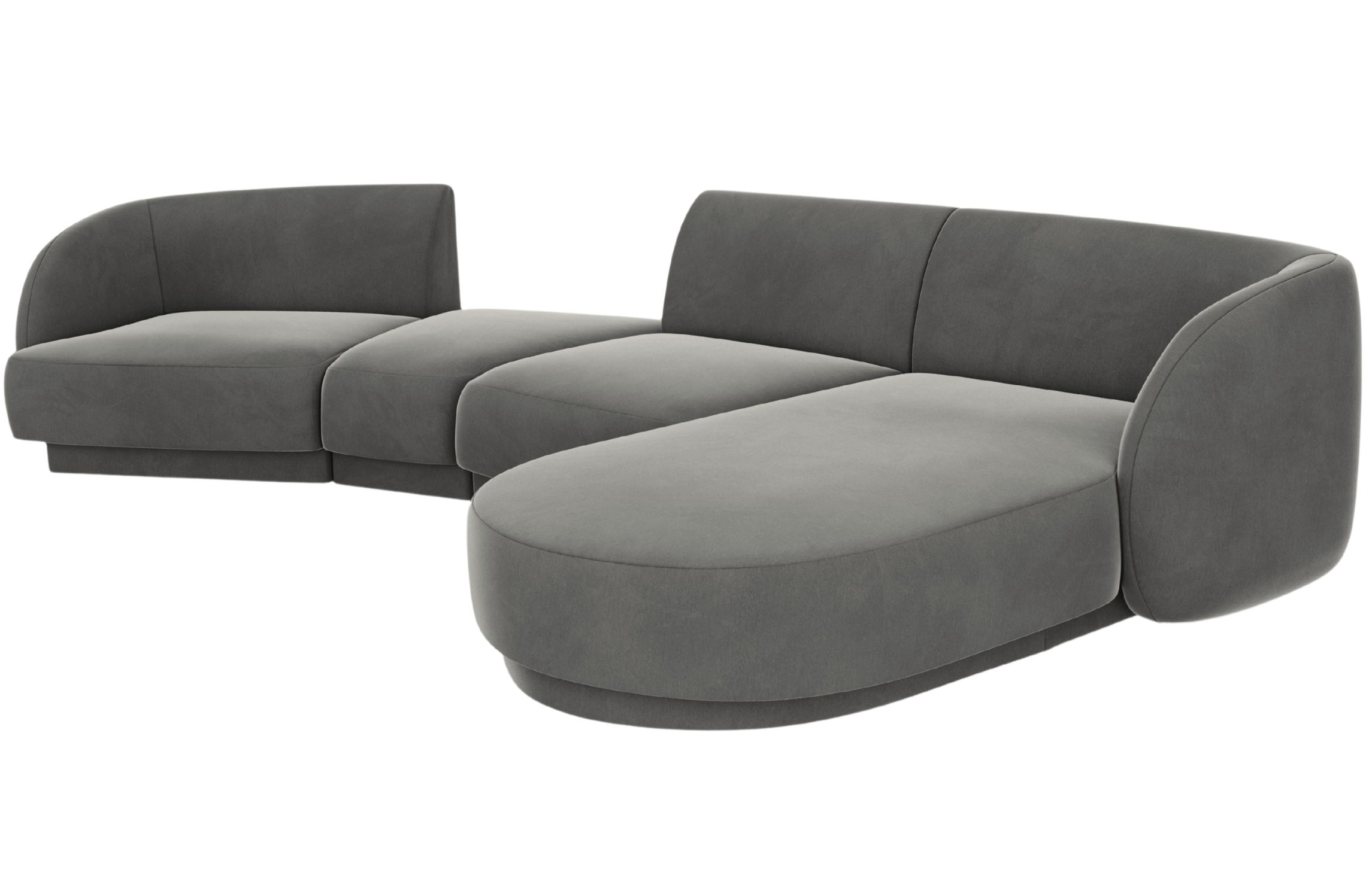 Micadoni Sametová rohová pohovka Miley 325 cm