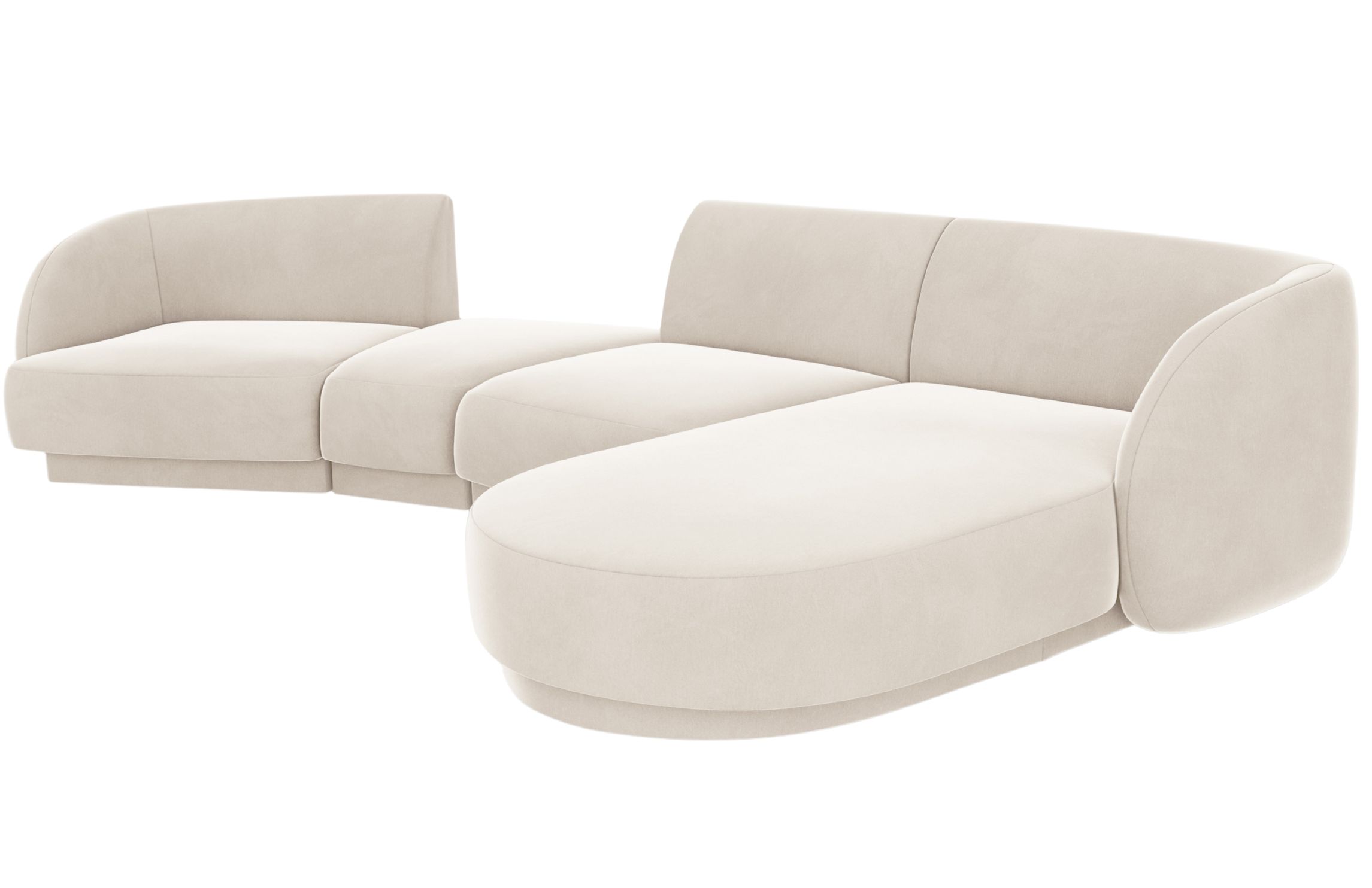 Micadoni Sametová rohová pohovka Miley 325 cm