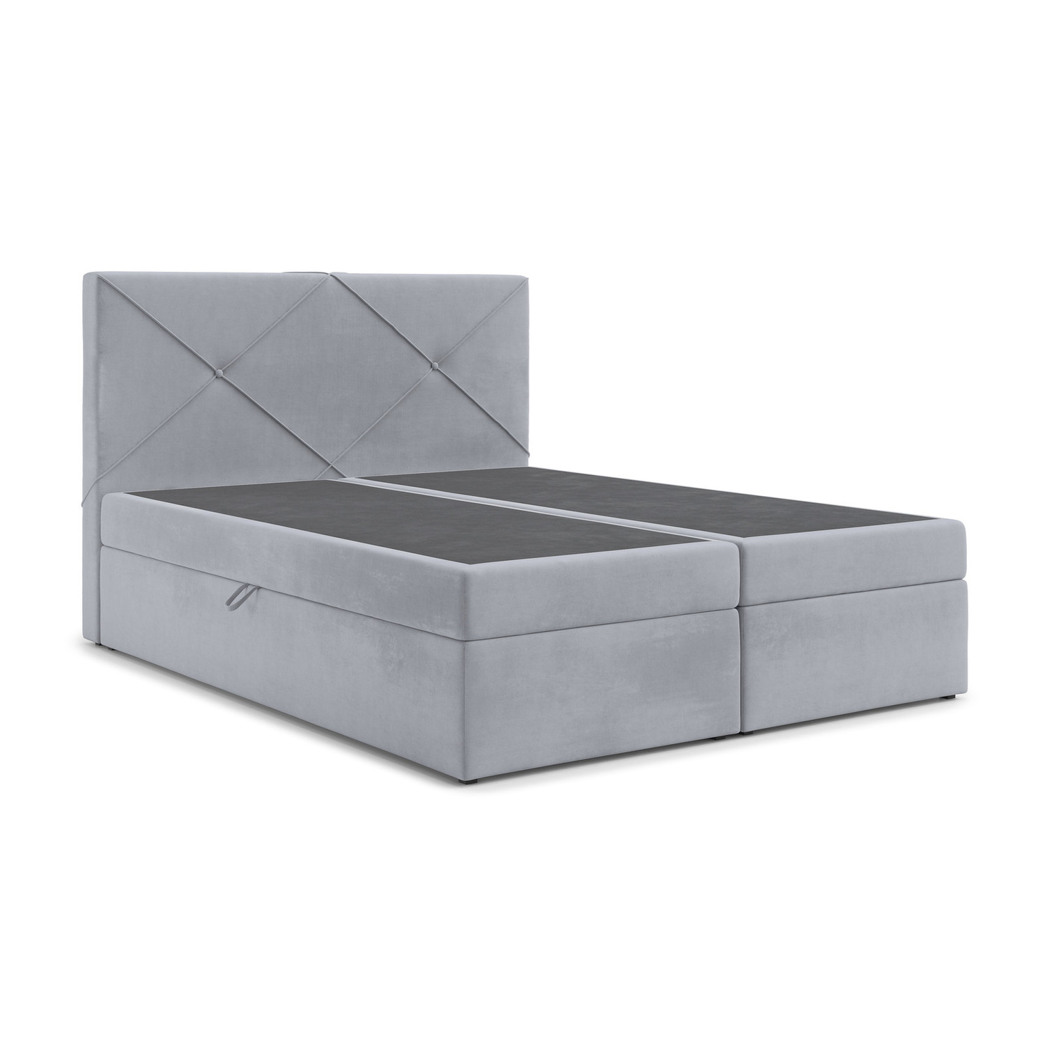 Čalouněná postel VERDE s úložným prostorem 140x200 cm Šedá