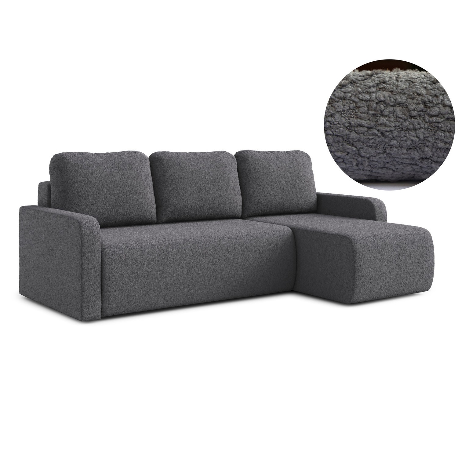 Rozkládací rohová sedací souprava ELES Pravá Šedá