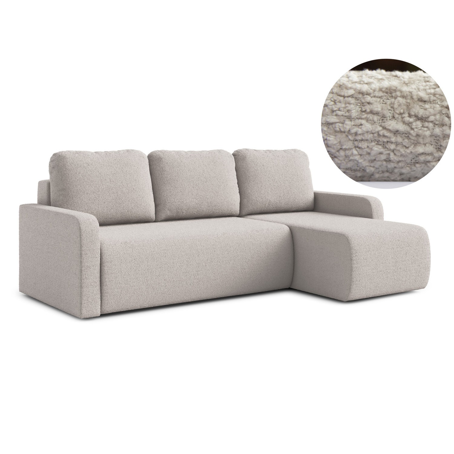 Rozkládací rohová sedací souprava ELES Pravá Béžová