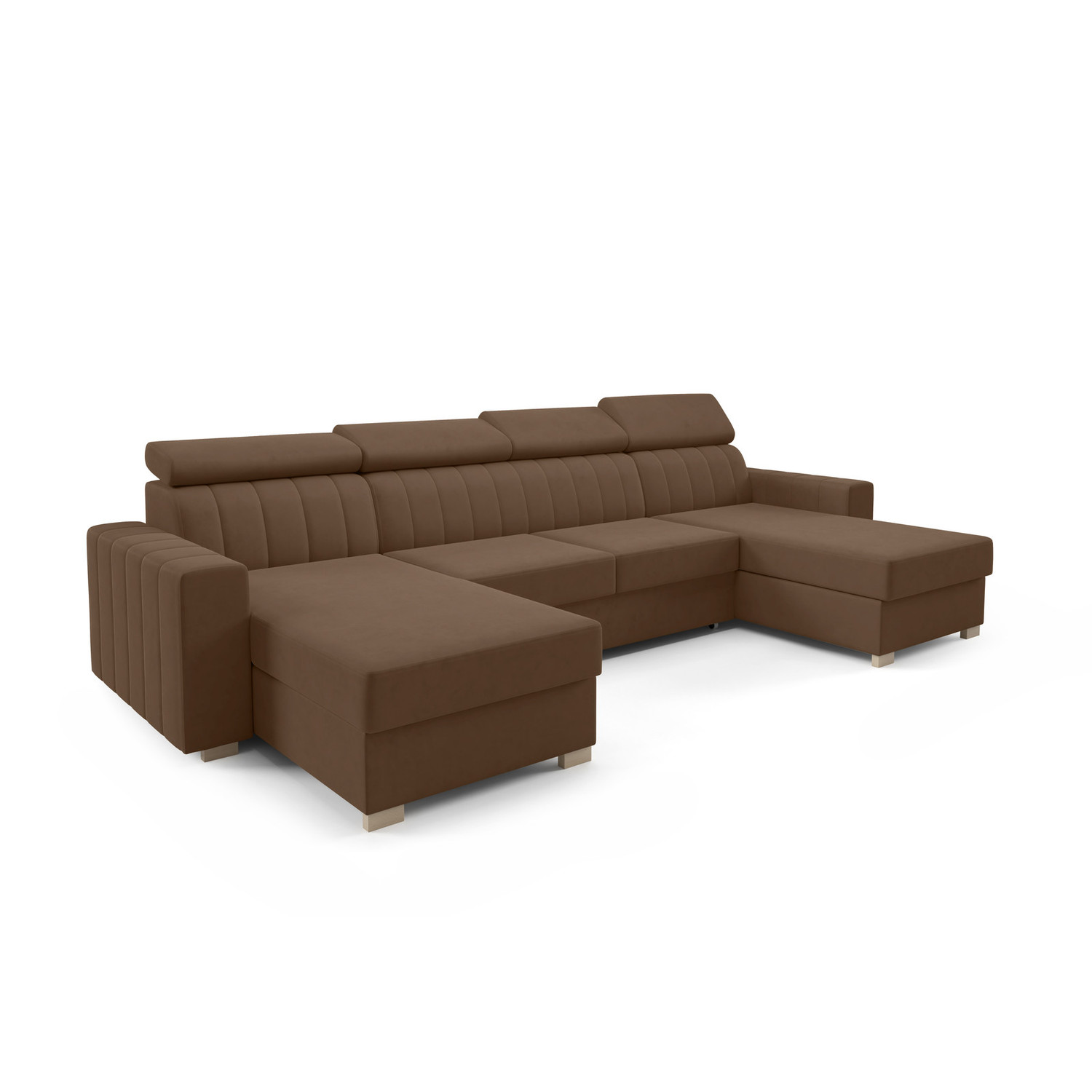 Rozkládací sedací souprava LAOS U Hnědá