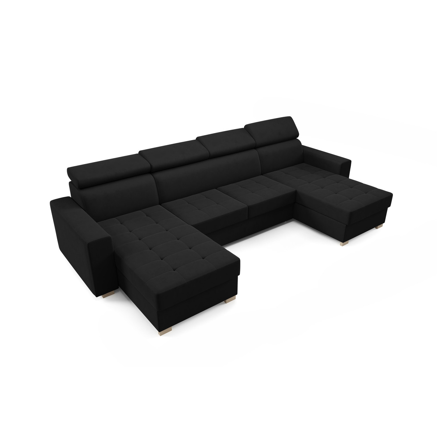 Rozkládací sedací souprava MONSUN U Černá I