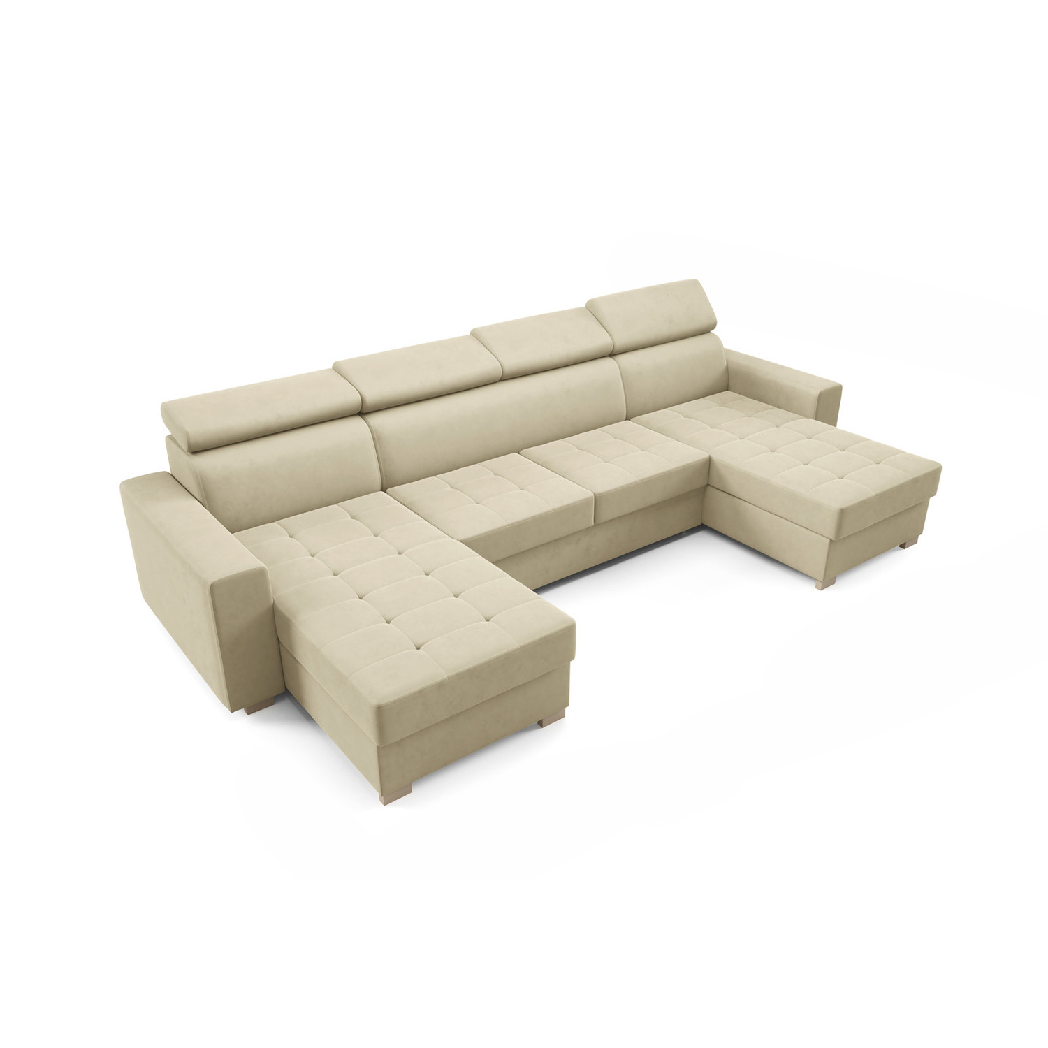 Rozkládací sedací souprava MONSUN U Krémová