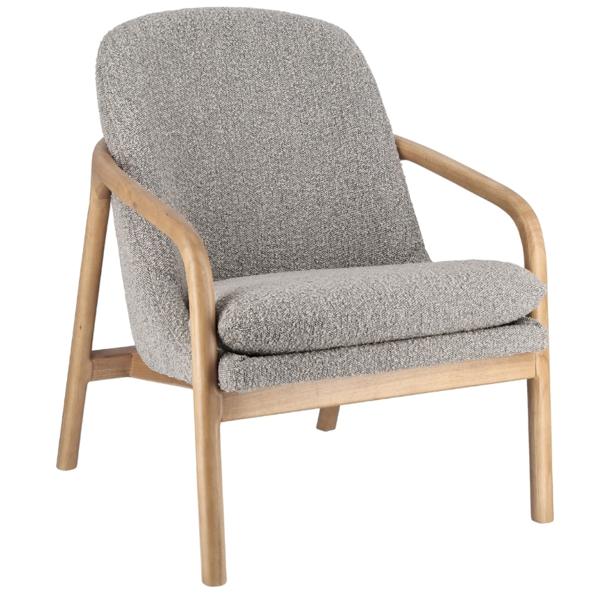 Šedé bouclé křeslo Bizzotto Elaide