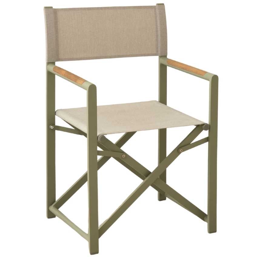 Zelená kovová skládací zahradní židle MICADONI Salines