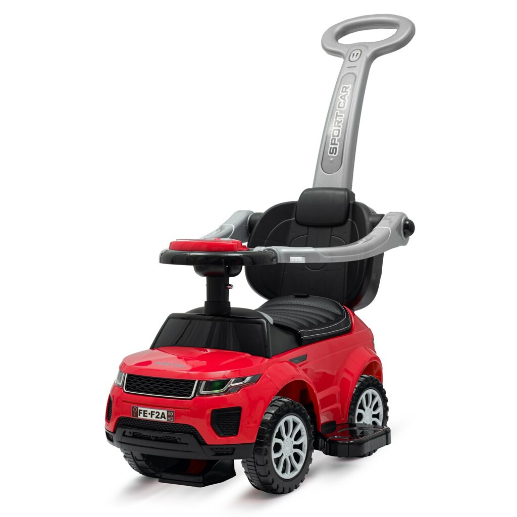 Dětské hrající odrážedlo s vodící tyčí SUV 3v1 Baby Mix Prime červené Baby Mix