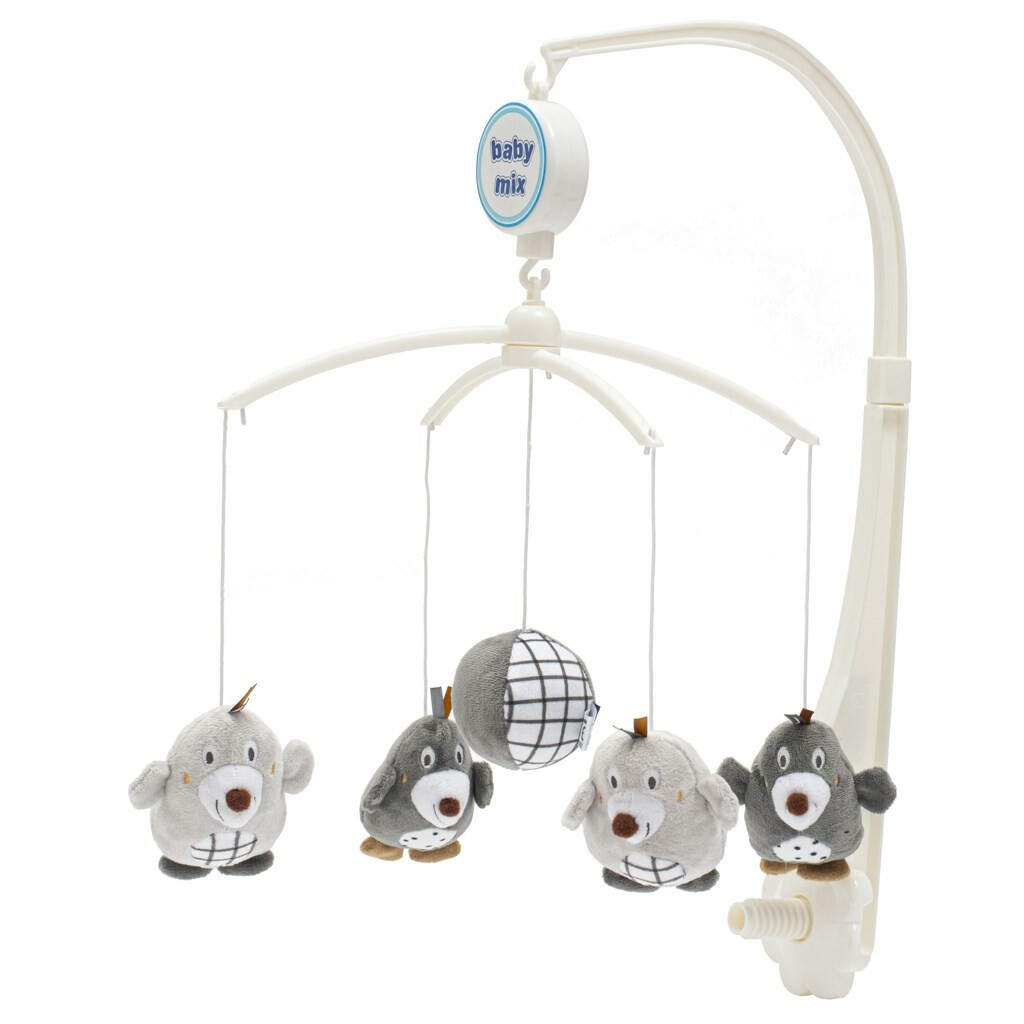 Kolotoč nad postýlku Baby Mix Krtečci šedý Baby Mix