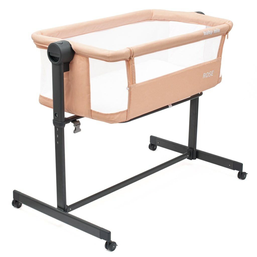 Přístavná postýlka Rose Baby Mix lososová Baby Mix