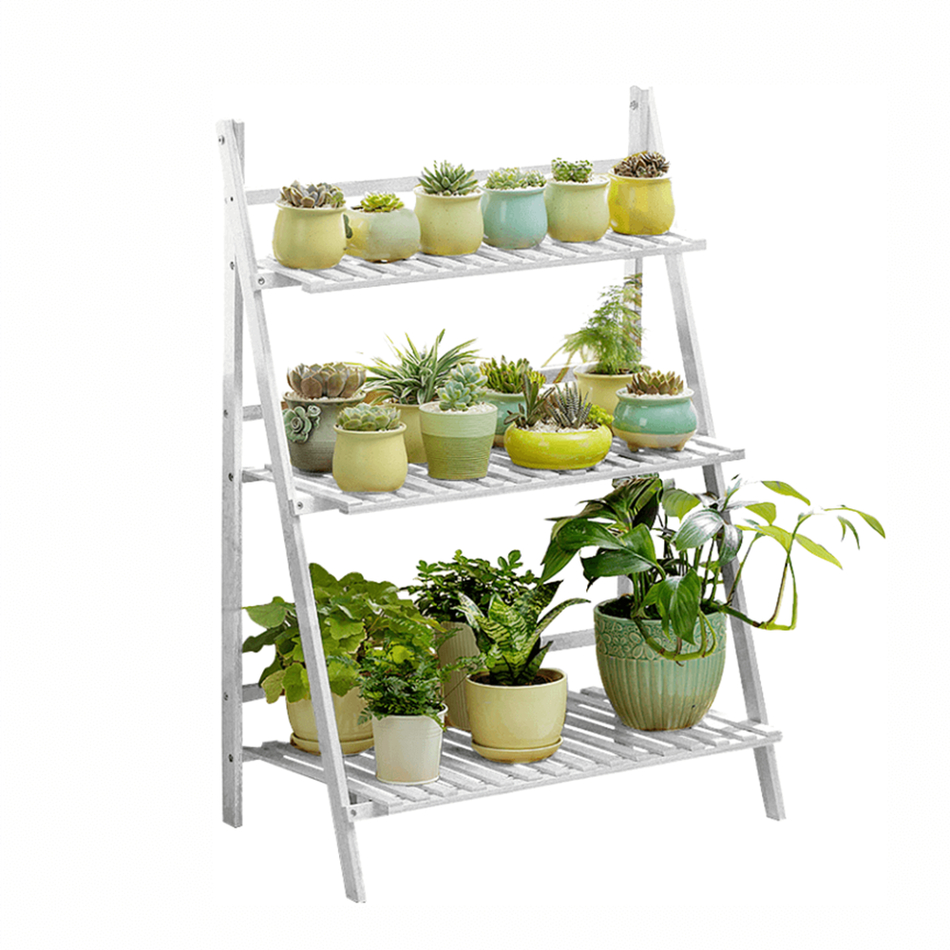 Bambusový stojan na květiny Nepel Typ 1 bílá