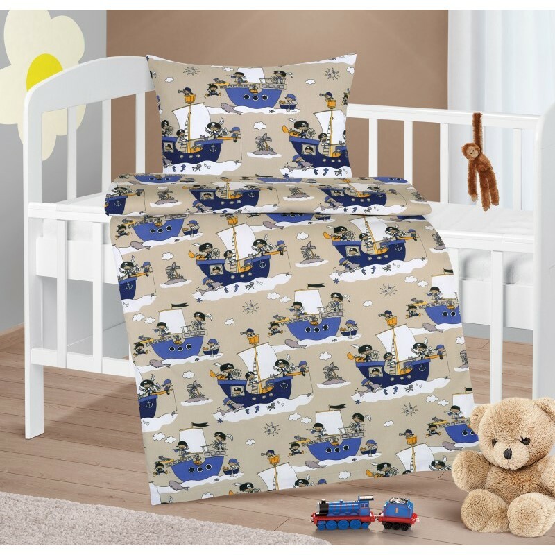 Bellatex Dětské bavlněné povlečení do postýlky Agáta Námořník modrá 90 x 135 cm