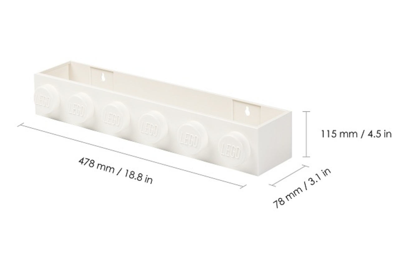 Bílá nástěnná police LEGO® Storage 47