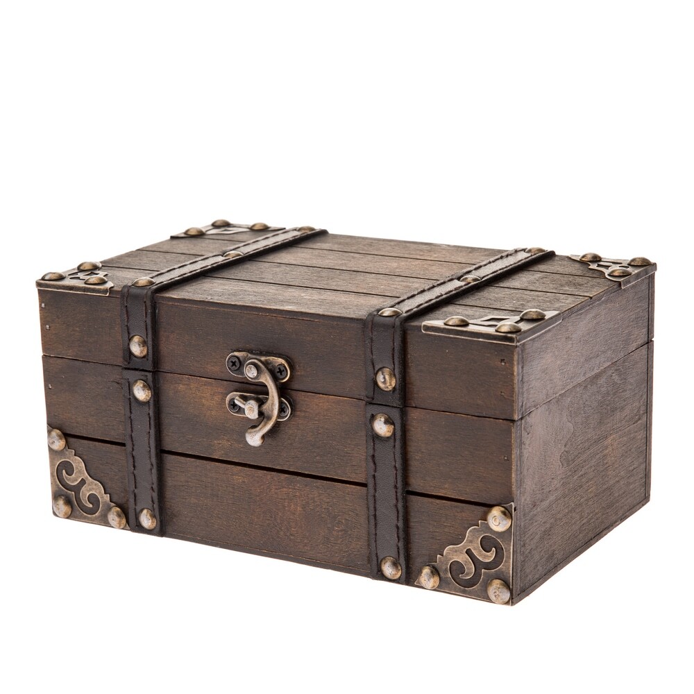 Dřevěná truhlička s kováním Captain