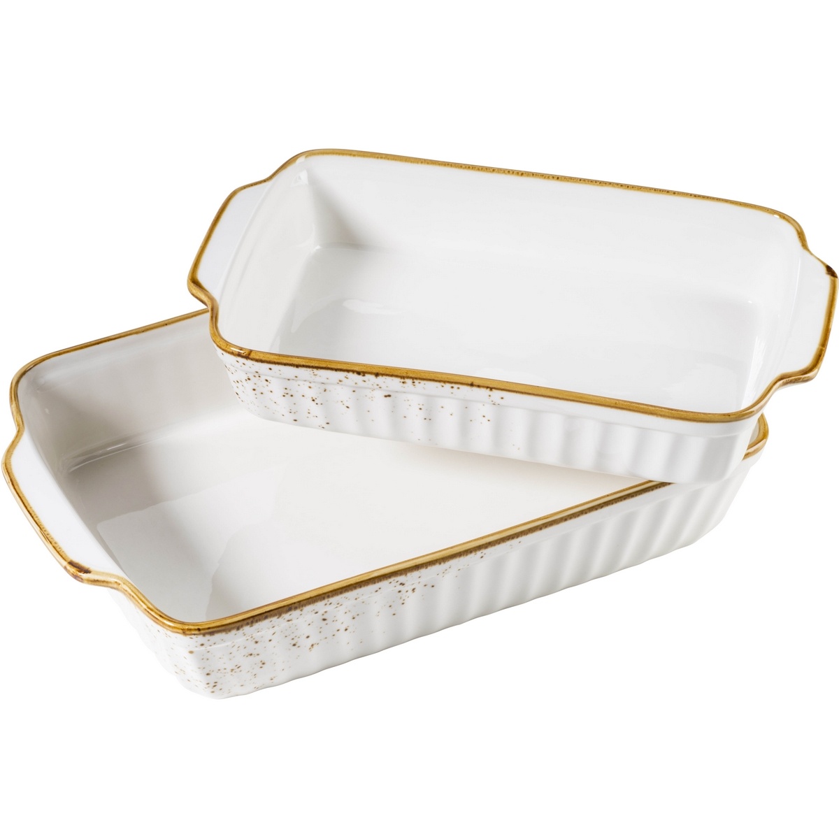 Mäser 2dílná sada zapékacích mís Pintar White hnědé tečky Mäser