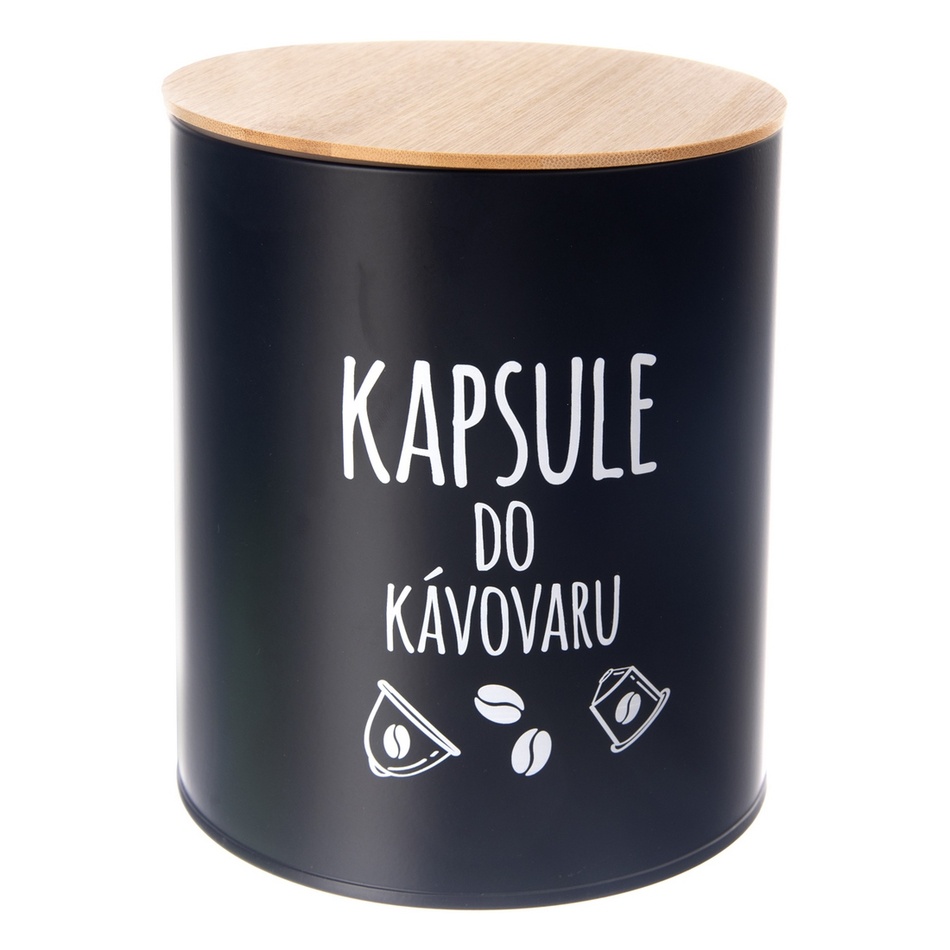 Dóza plech/bambus pr. 16 cm Kapsule BLACK SK Orion