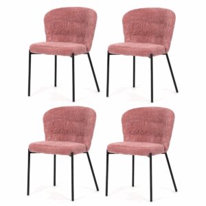 Sada jídelních židlí Bouclé CT-W1077 PINK2