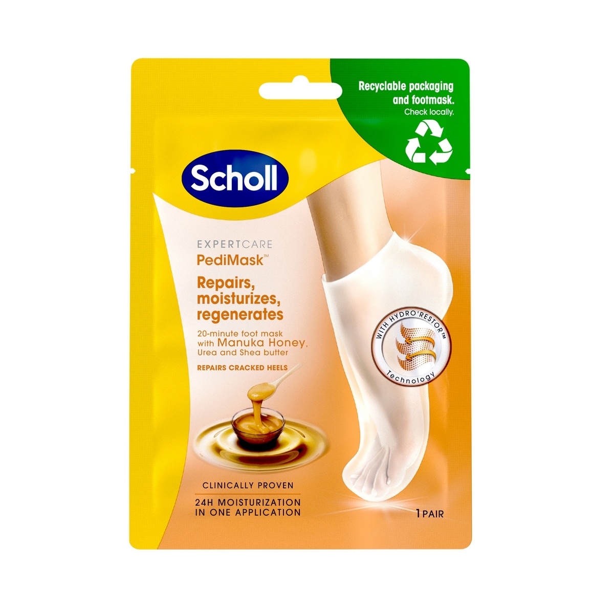 Scholl Maska na nohy s manukovým medem Scholl