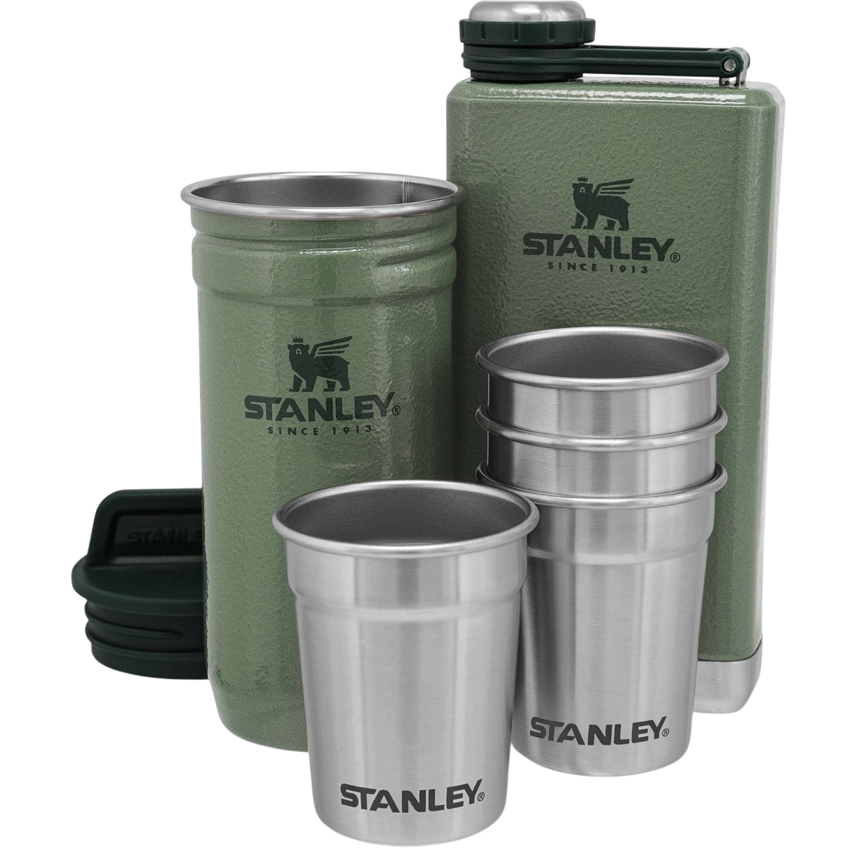 Stanley Dárkový set Adventure series placatka/butylka 250 ml + panáky 4 ks zelená Stanley