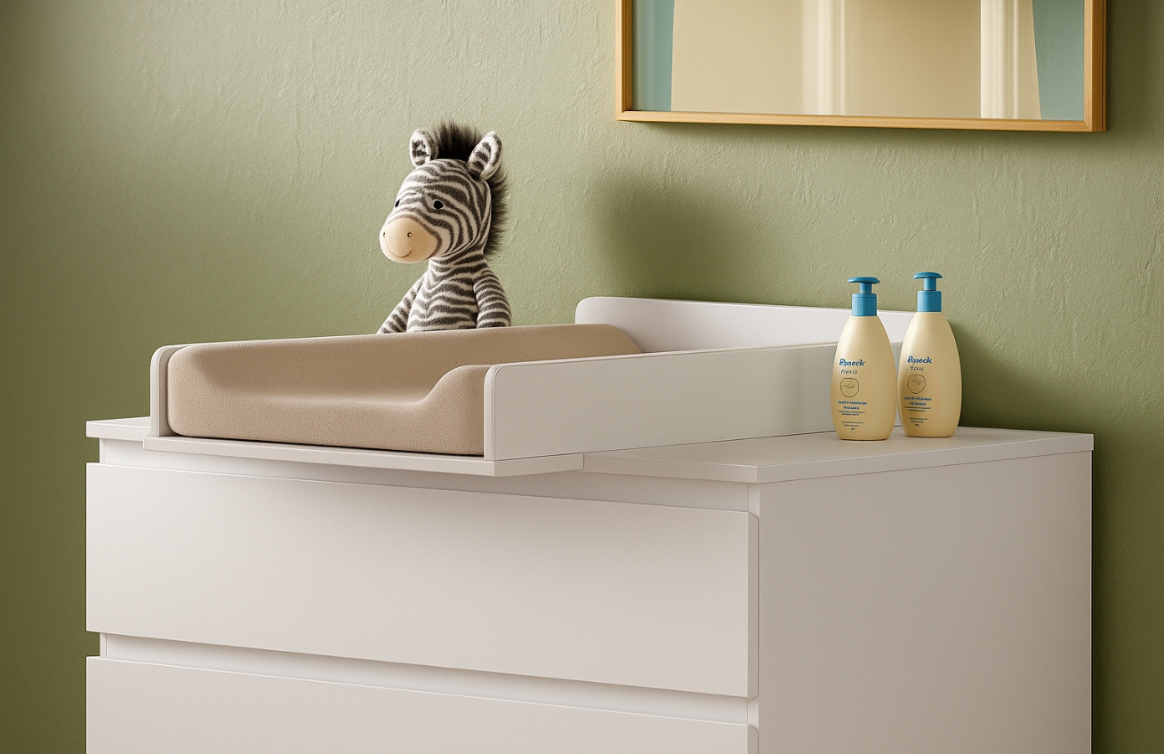 Bílá dřevěná nástavba pro přebalovací komodu Vipack Eva 72 x 53 cm