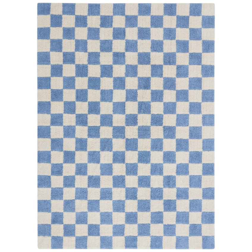 Jotex Modrý kostkovaný koberec MELA 200 x 300 cm