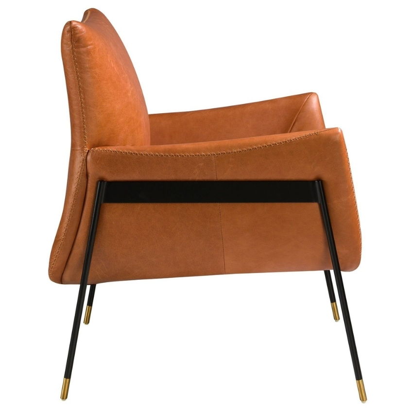 Koňakově hnědé kožené křeslo Angel Cerdá No. 5091