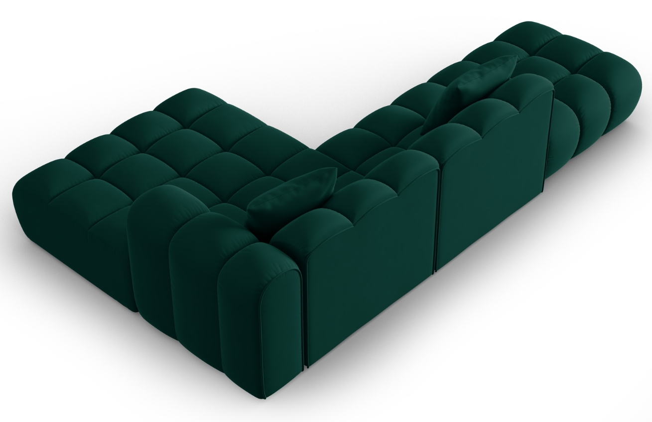 Lahvově zelená sametová rohová pohovka Windsor & Co Halley 309 cm