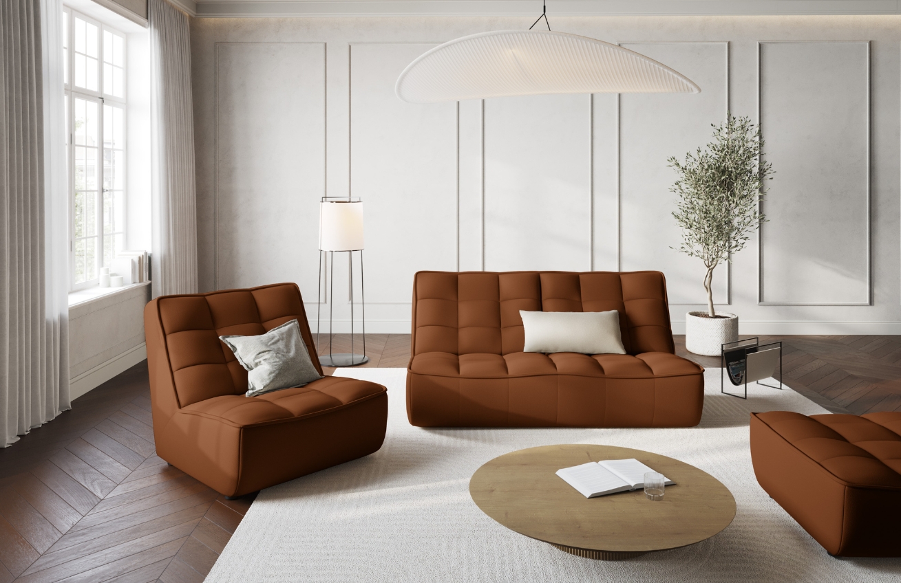 Maison Heritage Hnědé kožené křeslo Moni