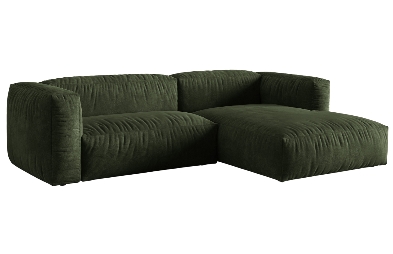 Micadoni Sametová rohová pohovka Martina 280 cm