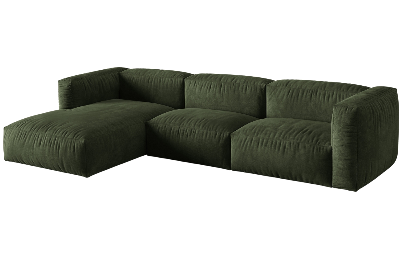 Micadoni Sametová rohová pohovka Martina 330 cm