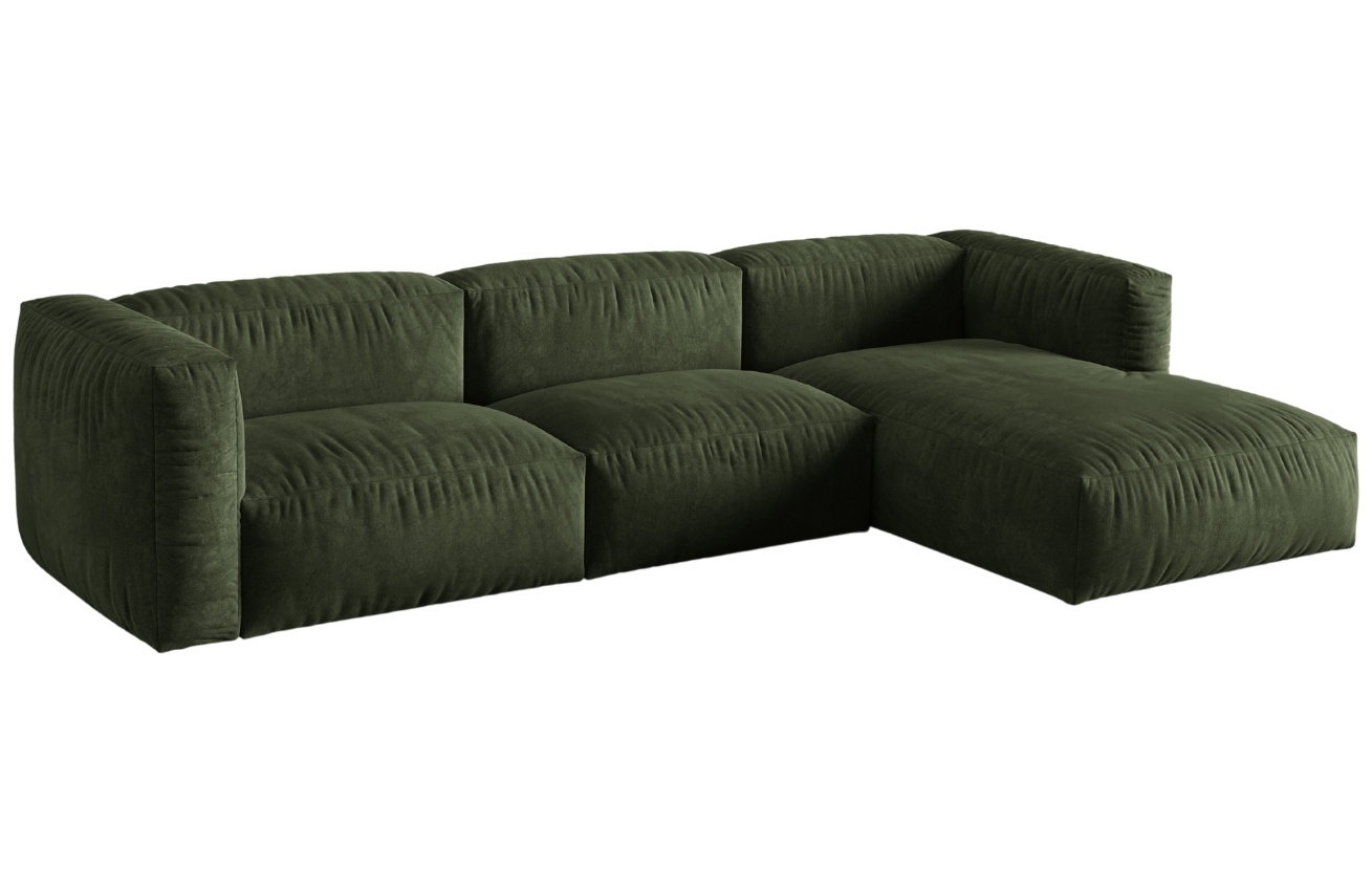 Micadoni Sametová rohová pohovka Martina 330 cm