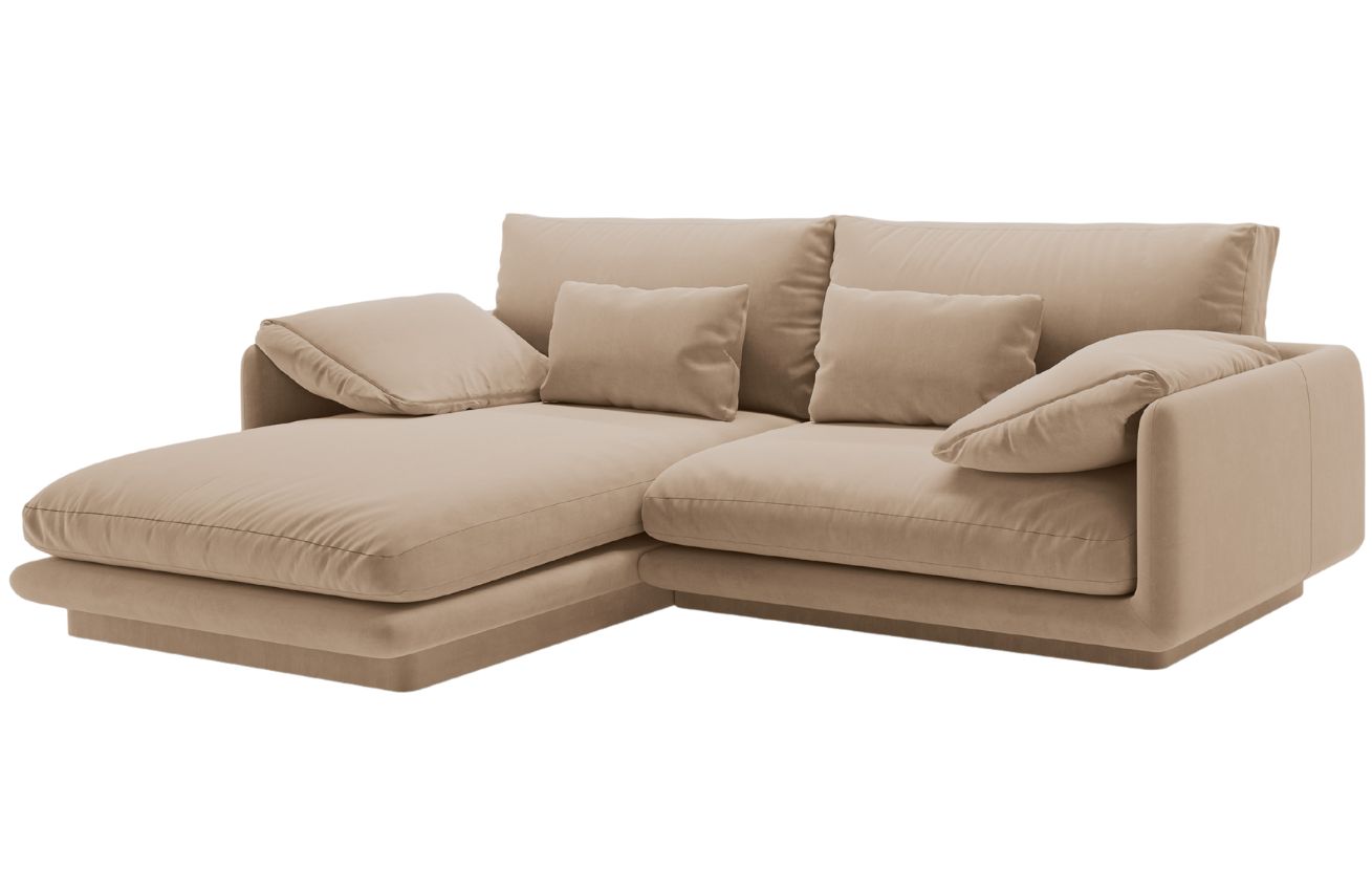 Micadoni Sametová rohová pohovka Torino 220 cm