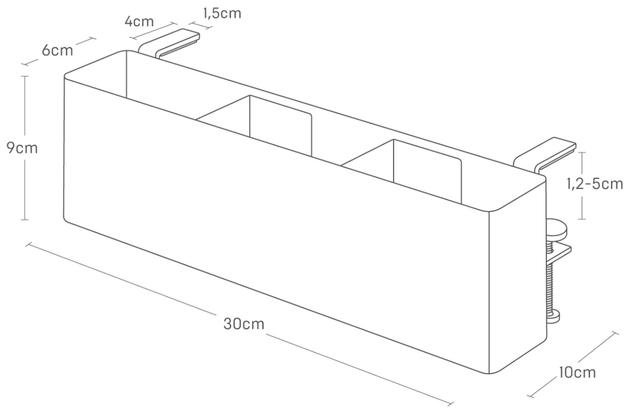 YAMAZAKI Kovový organizér Tower 30 x 10 cm