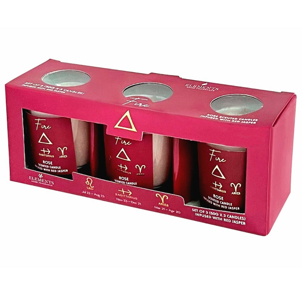 Arome Elements sada vonných svíček 3 ks Oheň Arôme
