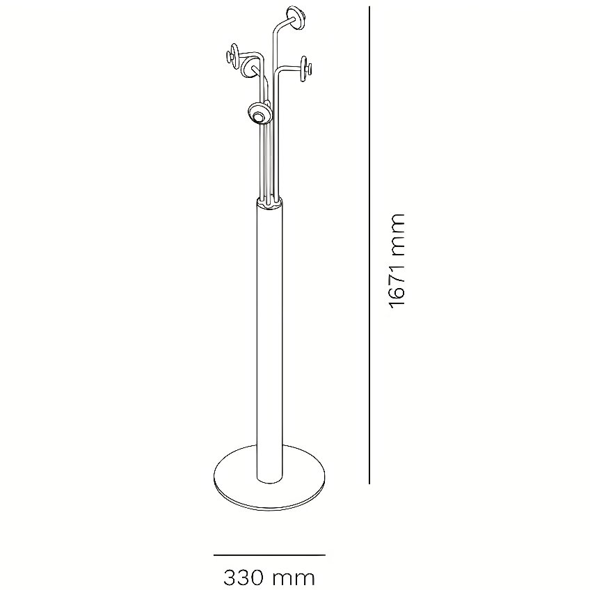 Červenohnědý kovový stojací věšák MARA LEO 167 cm