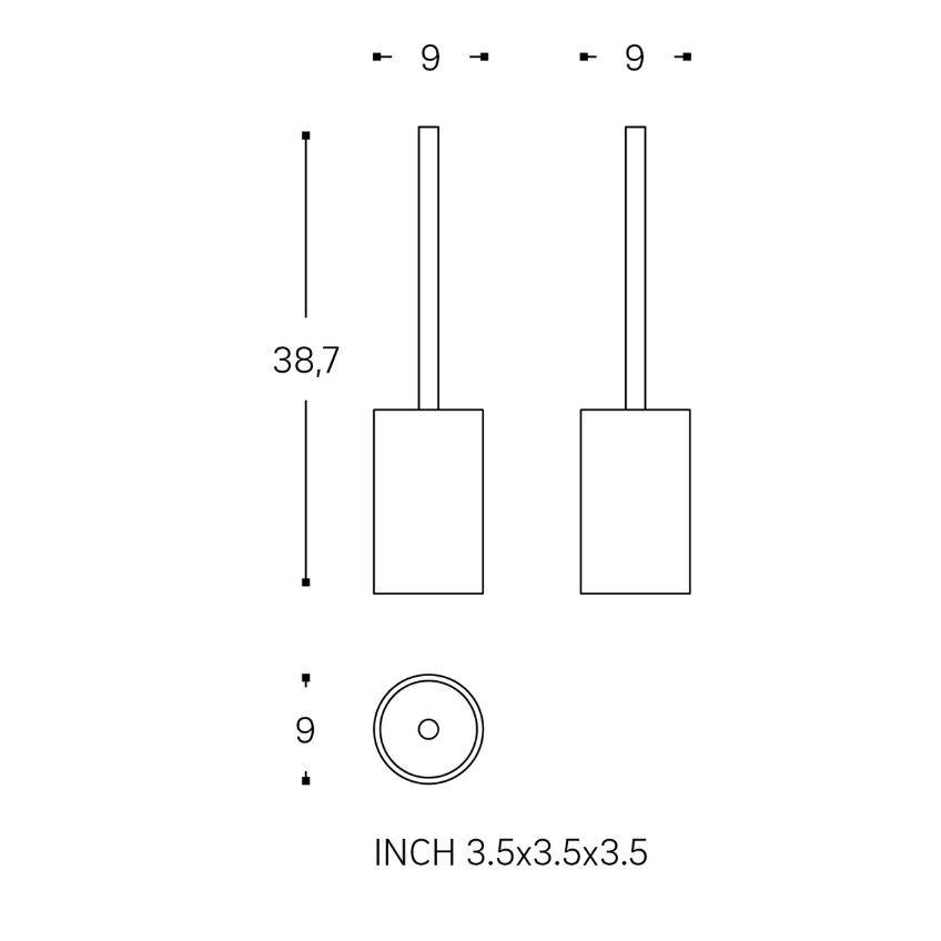 Cosmic Černá kovová WC štětka Architect SP