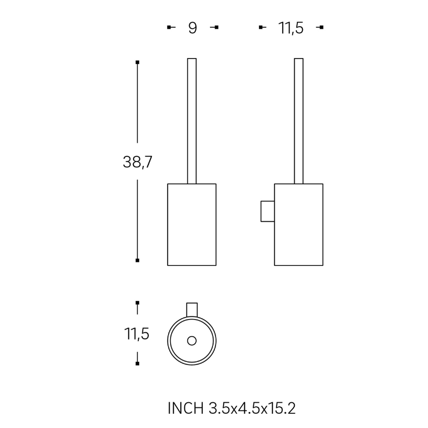 Cosmic Stříbrná kovová nástěnná WC štětka Architect SP
