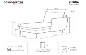 Cosmopolitan Design B&eacute;žov&aacute; čalouněn&aacute; leno&scaron;ka Vienna 170 cm