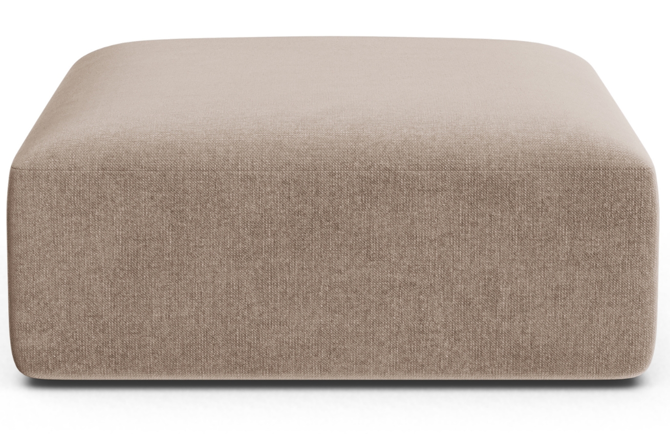 Cosmopolitan Design Béžová sametová podnožka Campi 90 x 90 cm