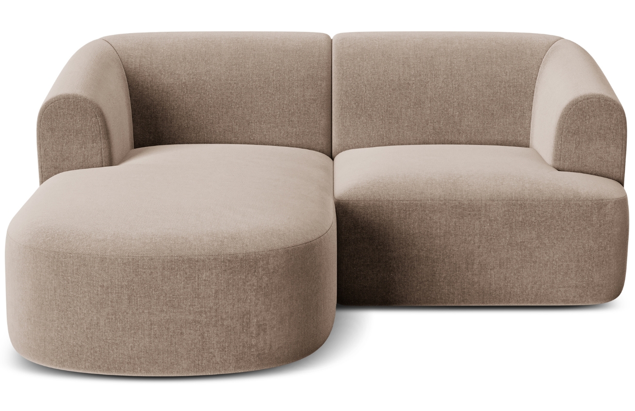 Cosmopolitan Design Béžová sametová rohová pohovka Campi 180 cm