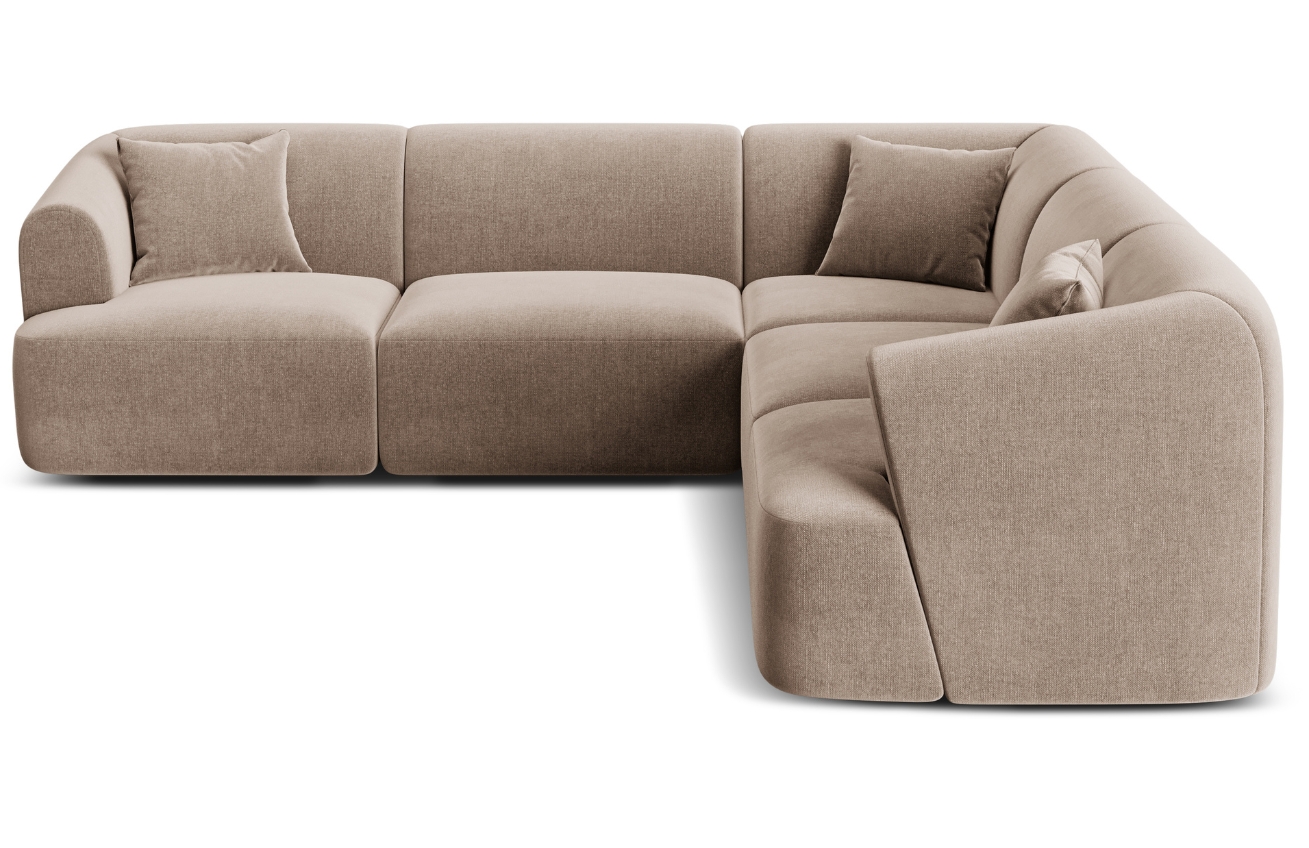 Cosmopolitan Design Béžová sametová rohová pohovka Campi 255 cm