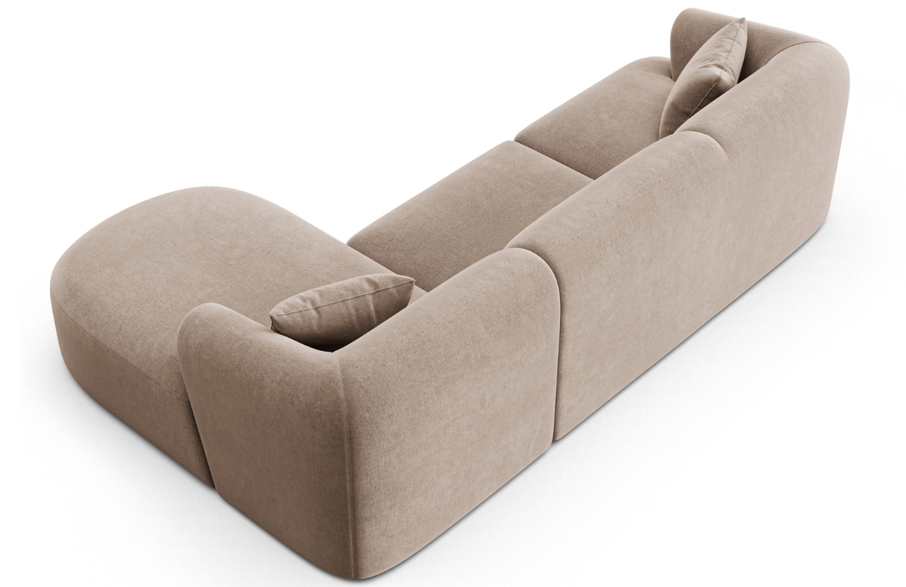 Cosmopolitan Design Béžová sametová rohová pohovka Campi 256 cm