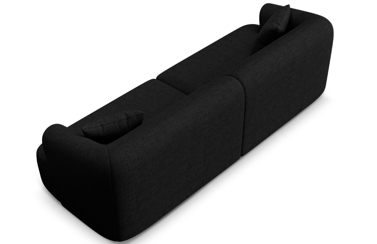 Cosmopolitan Design Černá čalouněná čtyřmístná pohovka Campi 255 cm