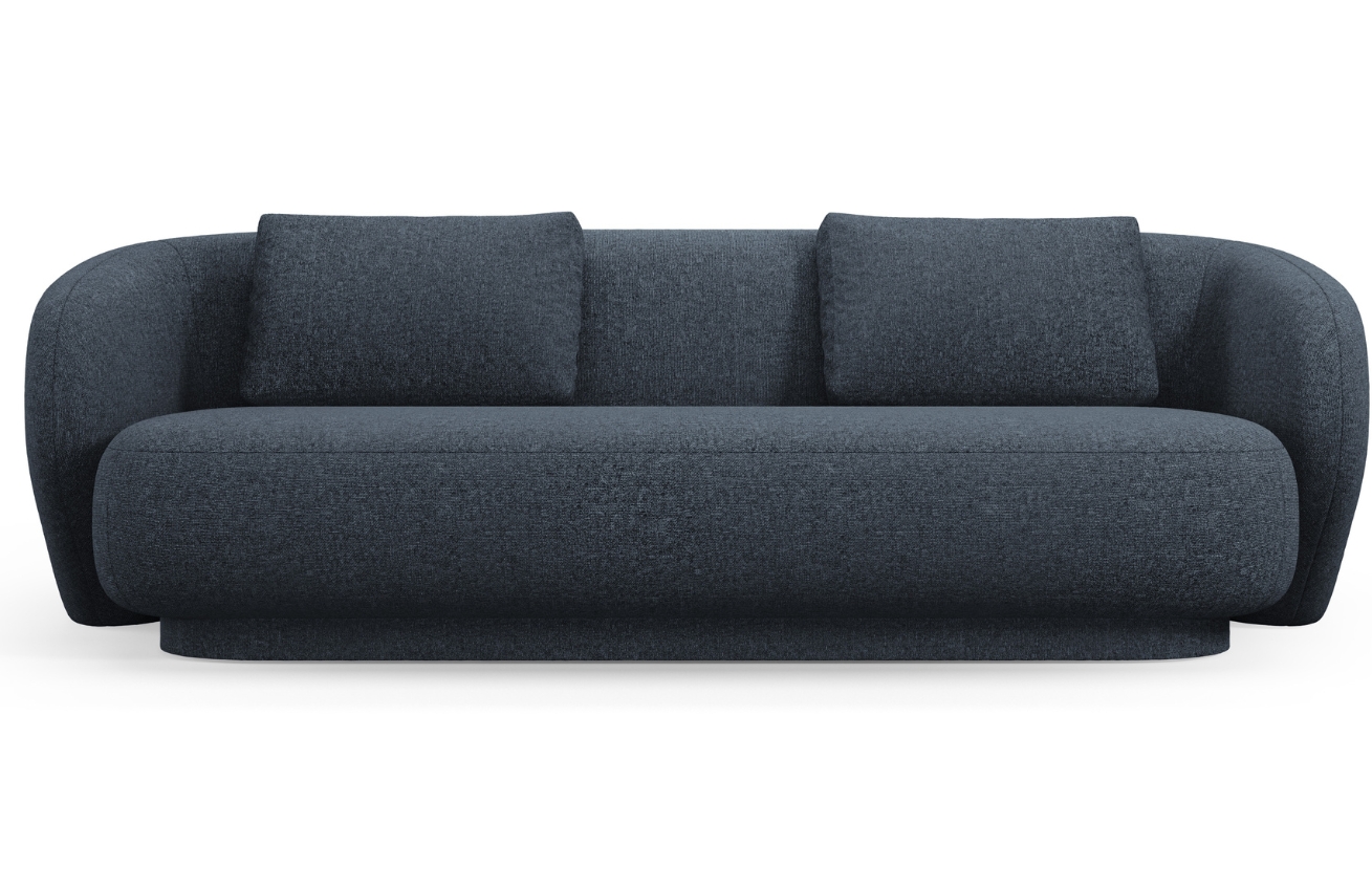 Cosmopolitan Design Modrá čalouněná trojmístná pohovka Camden 204 cm