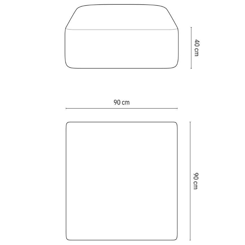 Cosmopolitan Design Petrolejově modrá sametová podnožka Campi 90 x 90 cm
