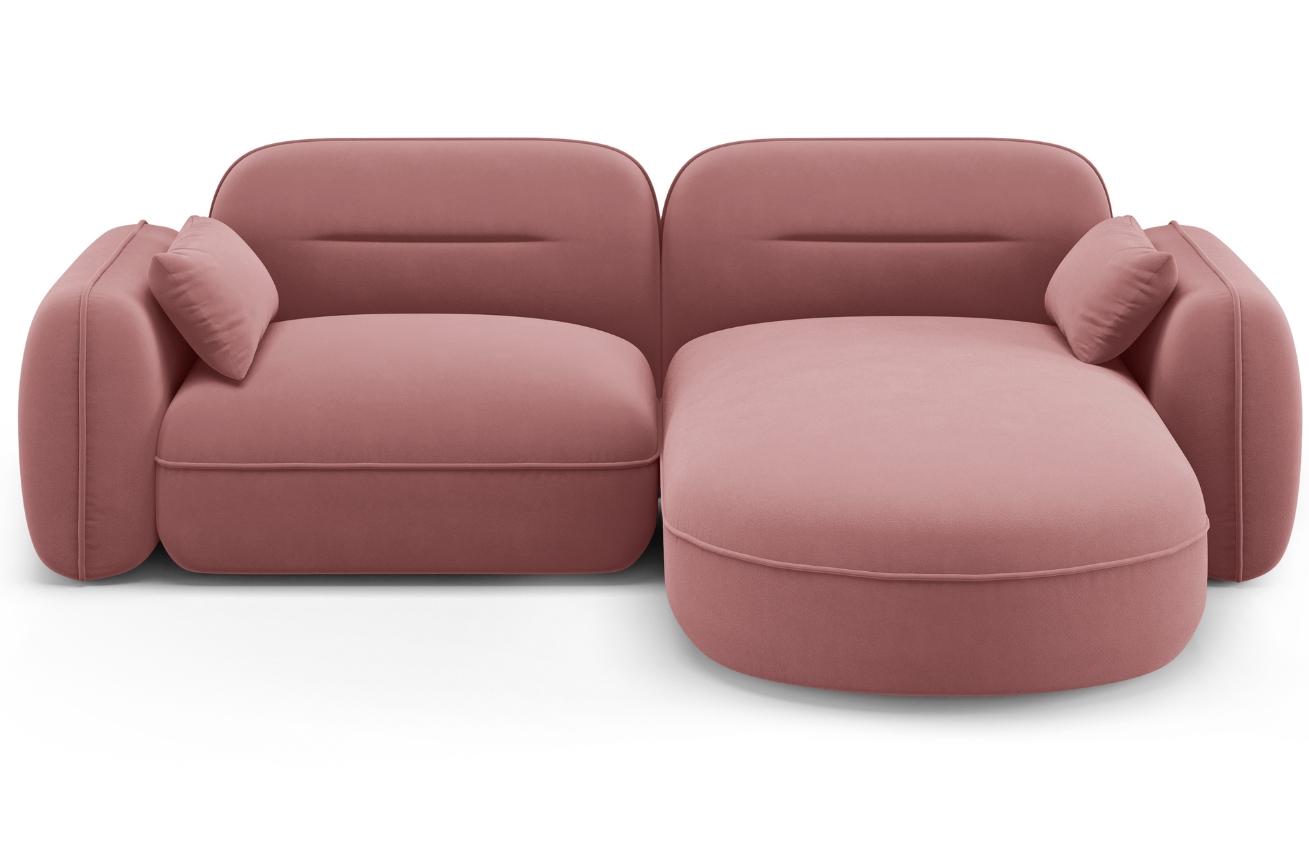 Cosmopolitan Design Růžová sametová rohová pohovka Sydney 230 cm